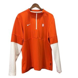 Nike Orange and White Quarter-Zip Pullover